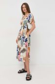 Шовкова сукня Weekend Max Mara midi розкльошена колір барвистий