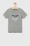 Дитяча футболка Pepe Jeans Non колір сірий з принтом
