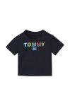 Футболка для немовлят Tommy Hilfiger колір синій з принтом