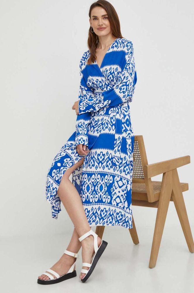 Сукня Answear Lab maxi розкльошена колір блакитний (3377381)