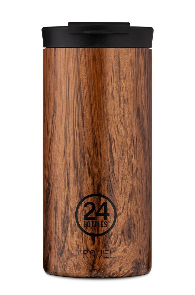 24bottles - Термопляшка Travel Tumbler Sequoia Wood 600ml колір коричневий